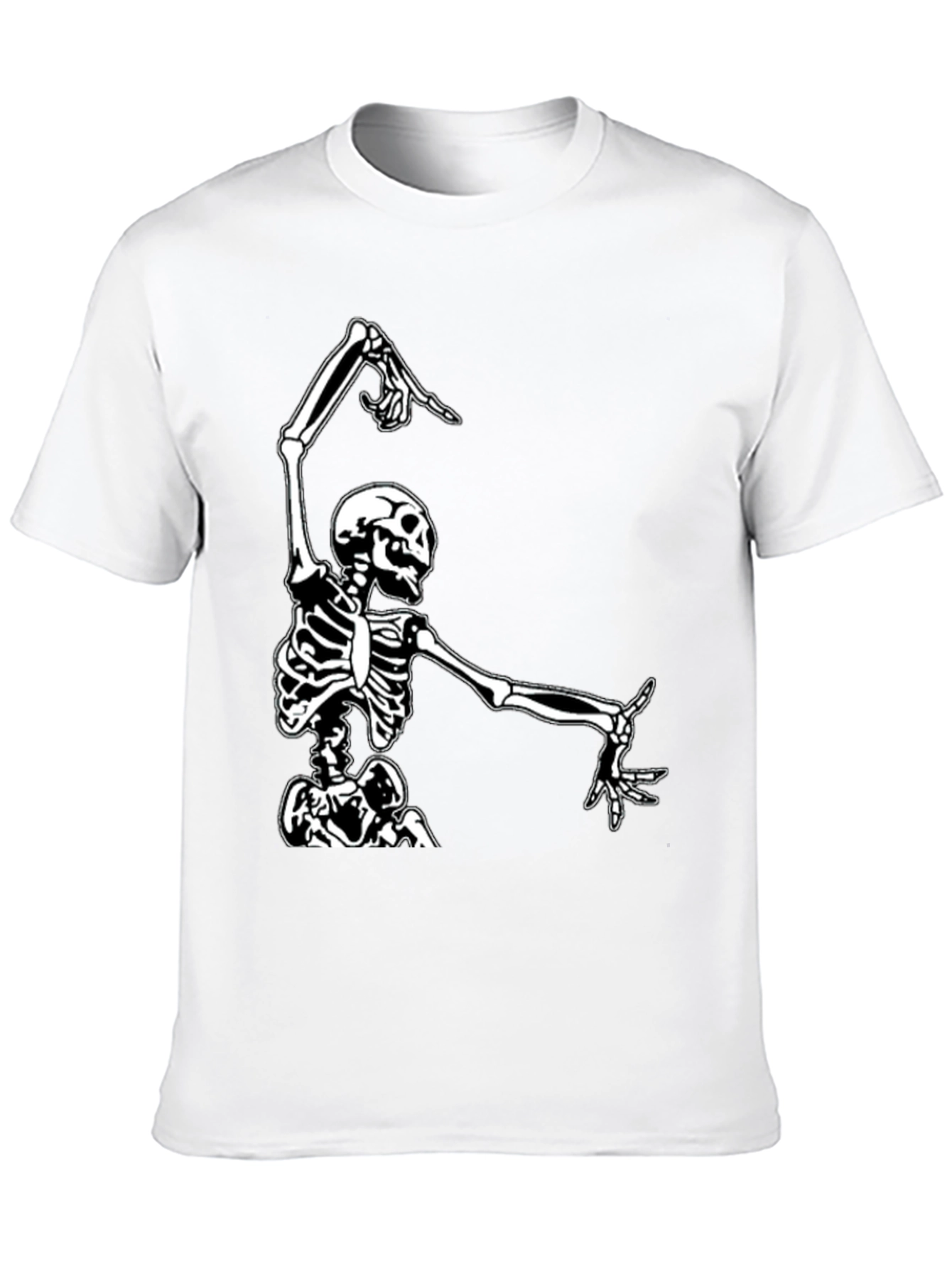 Dancing Skeleton Graphic Tee - Black Cotton