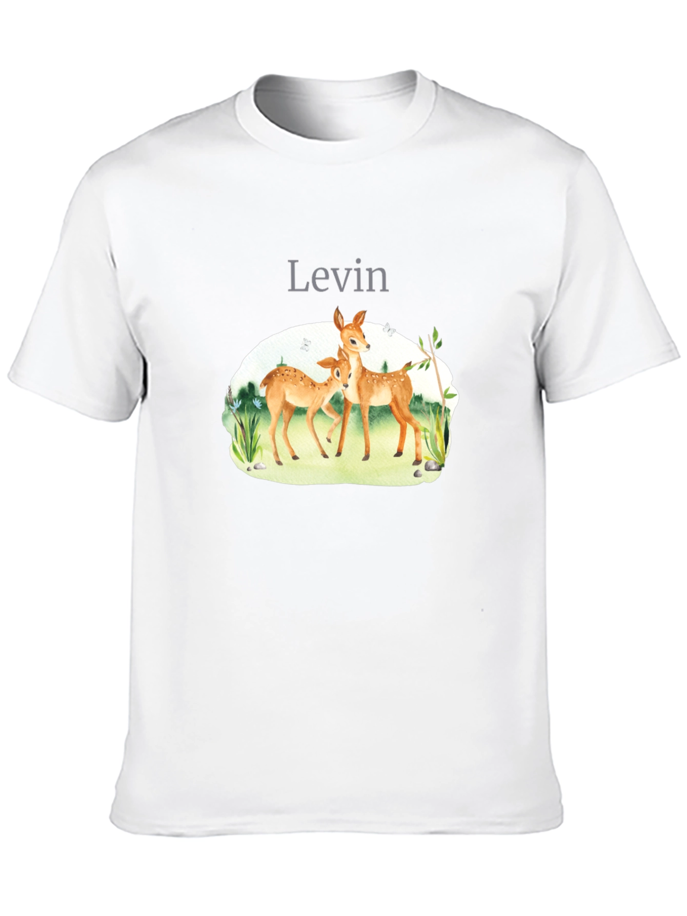 Levin Deer Graphic Tee - Black Cotton Blend Shirt