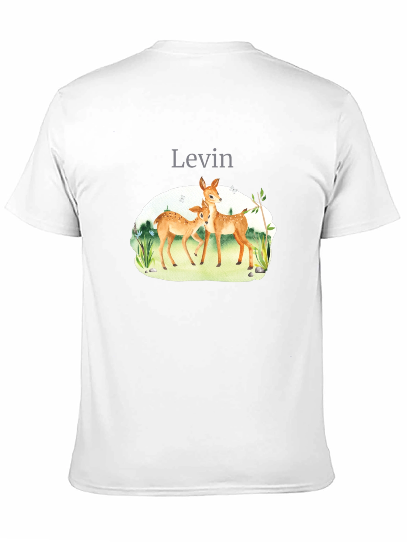 Levin Deer Graphic Tee - Black Cotton Blend Shirt