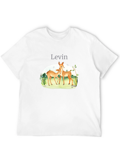 Levin Deer Graphic Tee - Black Cotton Blend Shirt