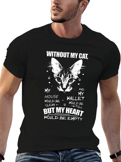 Cat Lover T-Shirt - Empty Heart Design