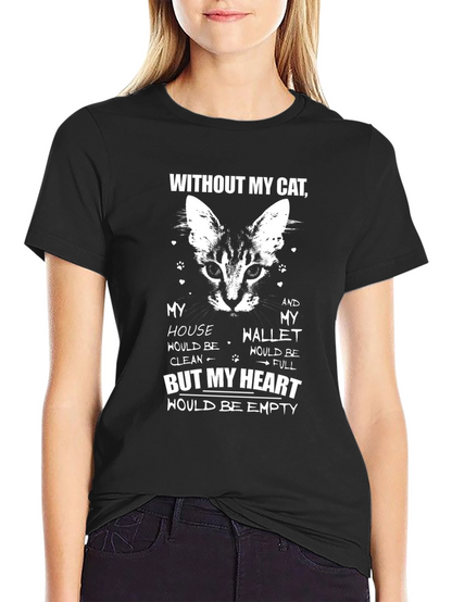 Cat Lover T-Shirt - Empty Heart Design
