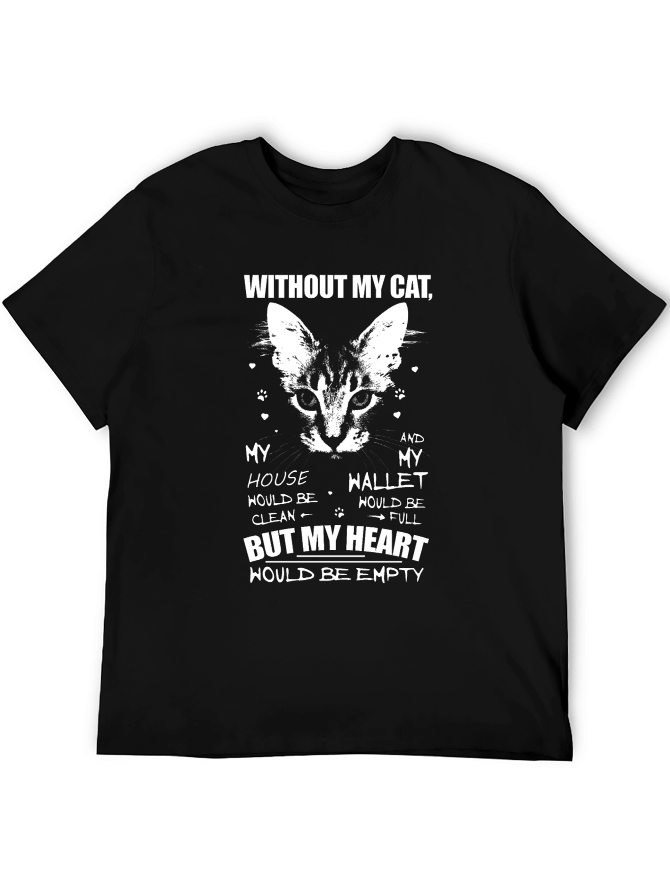 Cat Lover T-Shirt - Empty Heart Design