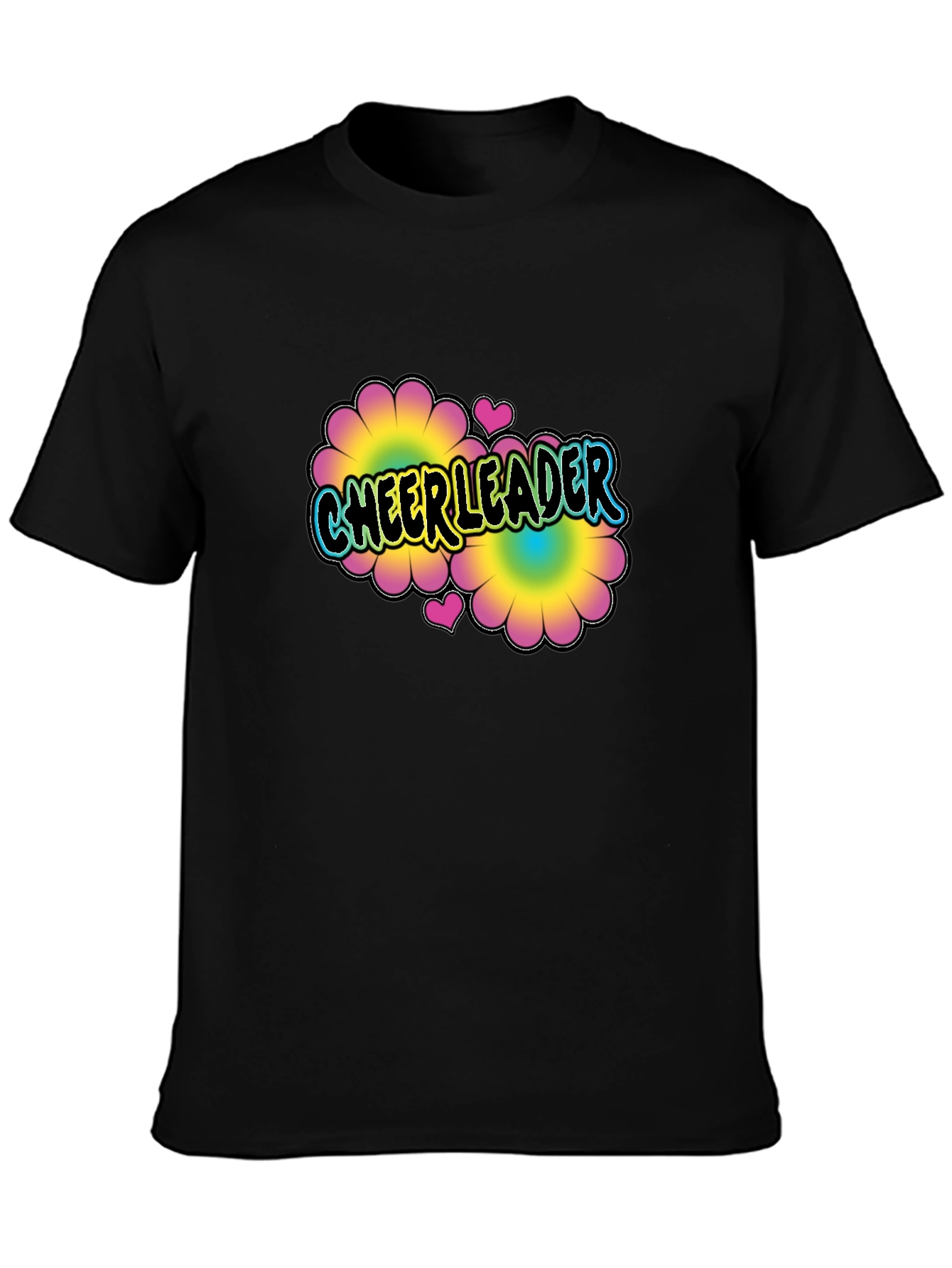 Cheerleader Flower Power T-Shirt Black