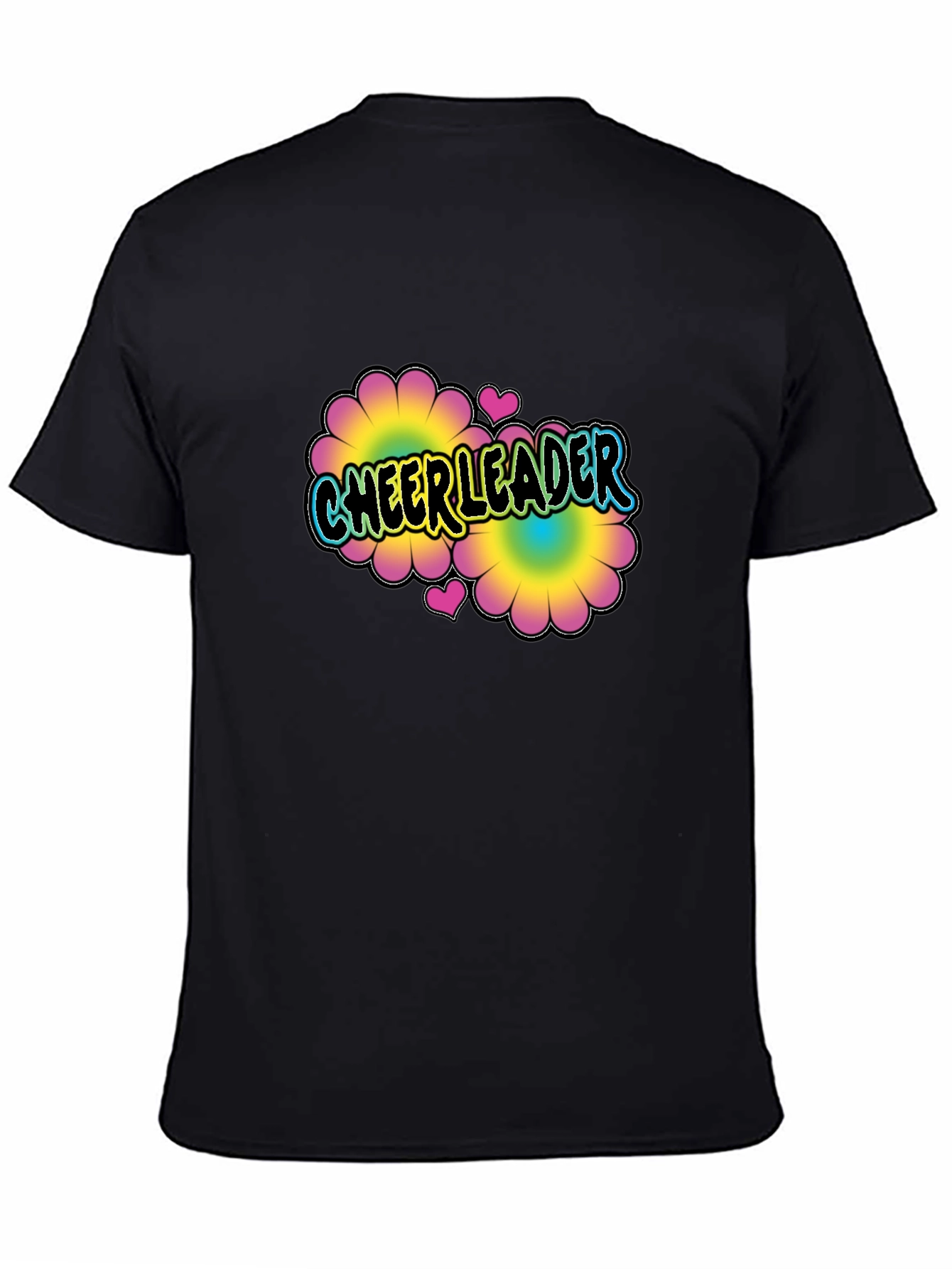 Cheerleader Flower Power T-Shirt Black