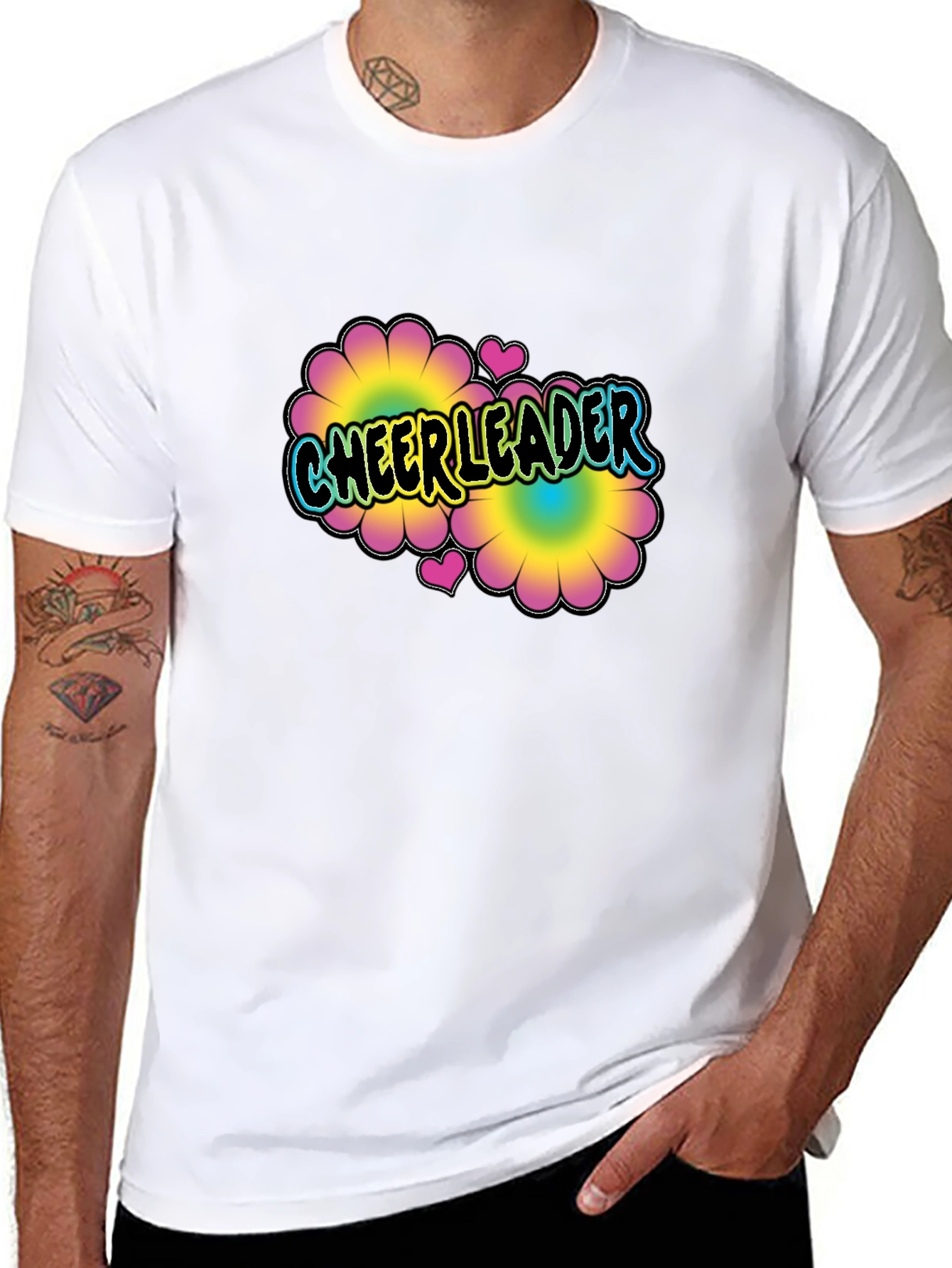 Cheerleader Flower Power T-Shirt Black