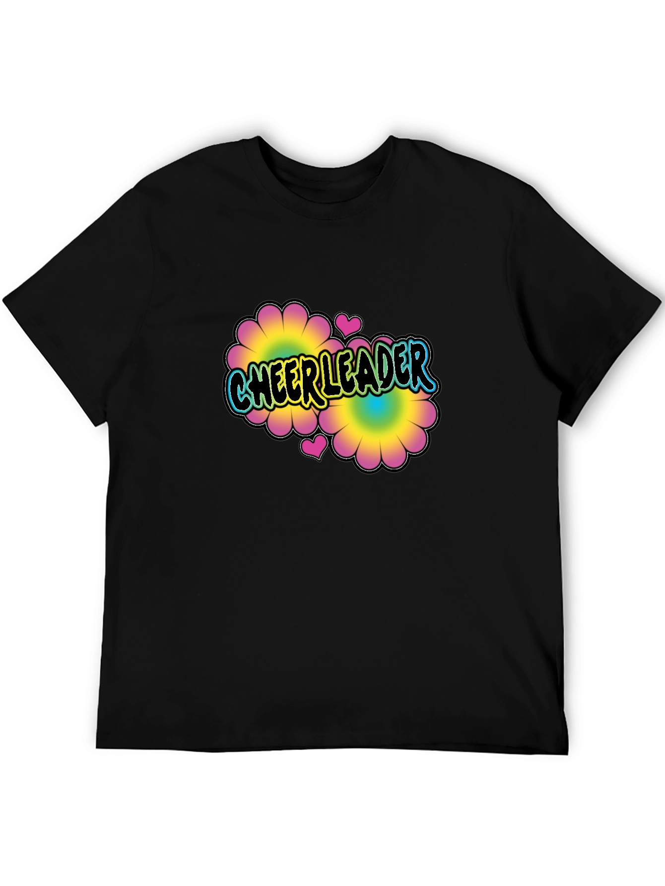 Cheerleader Flower Power T-Shirt Black