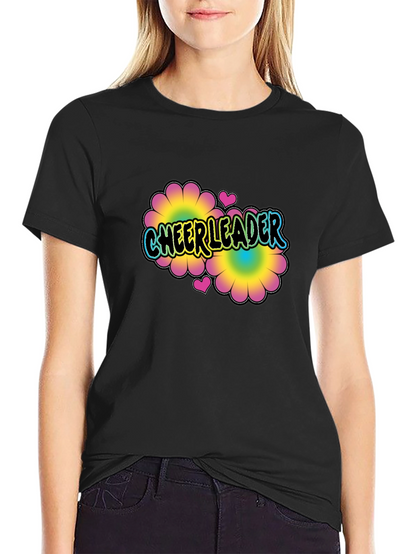 Cheerleader Flower Power T-Shirt Black