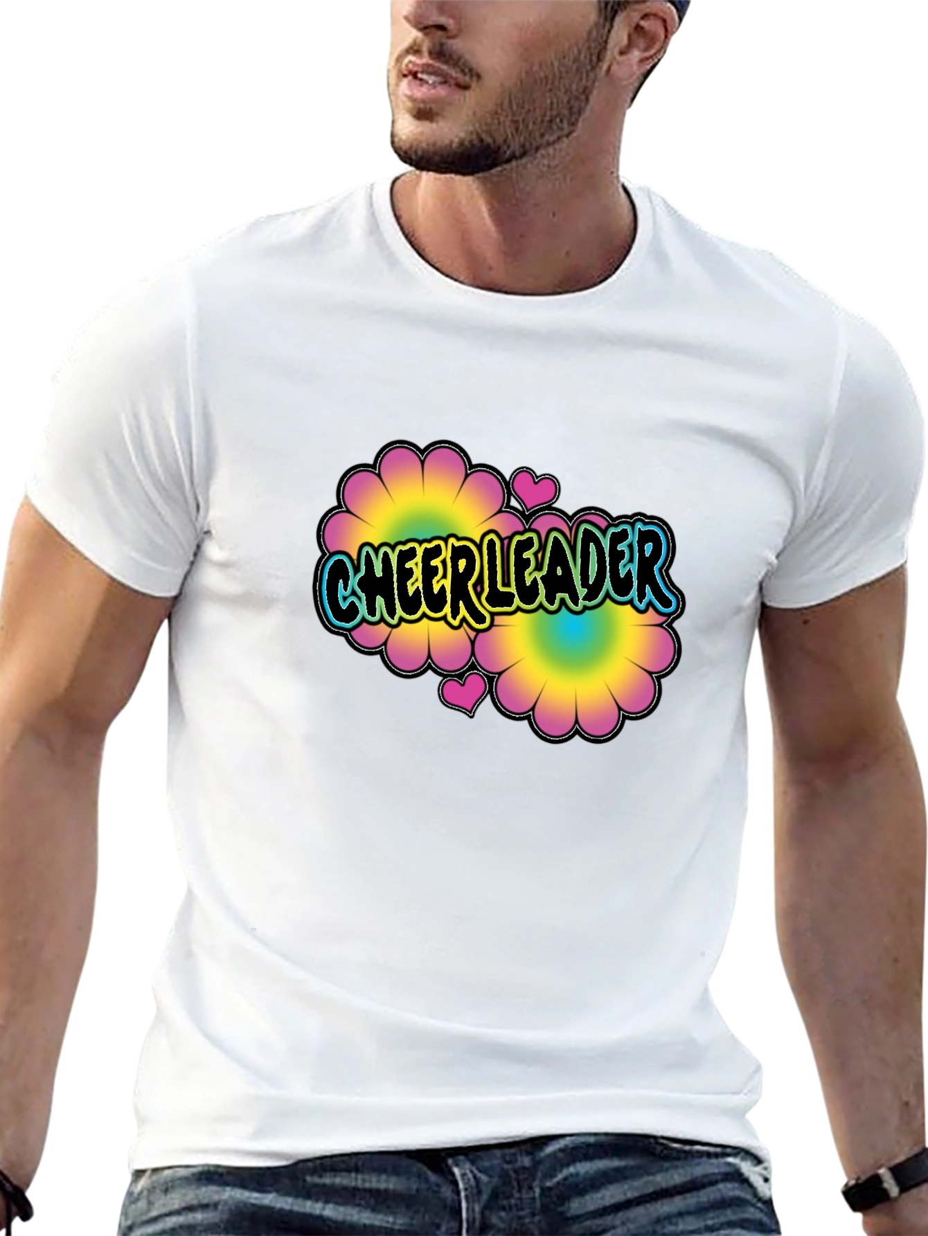 Cheerleader Flower Power T-Shirt Black