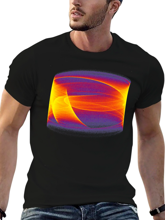 Abstract Swirl Graphic Black Tee