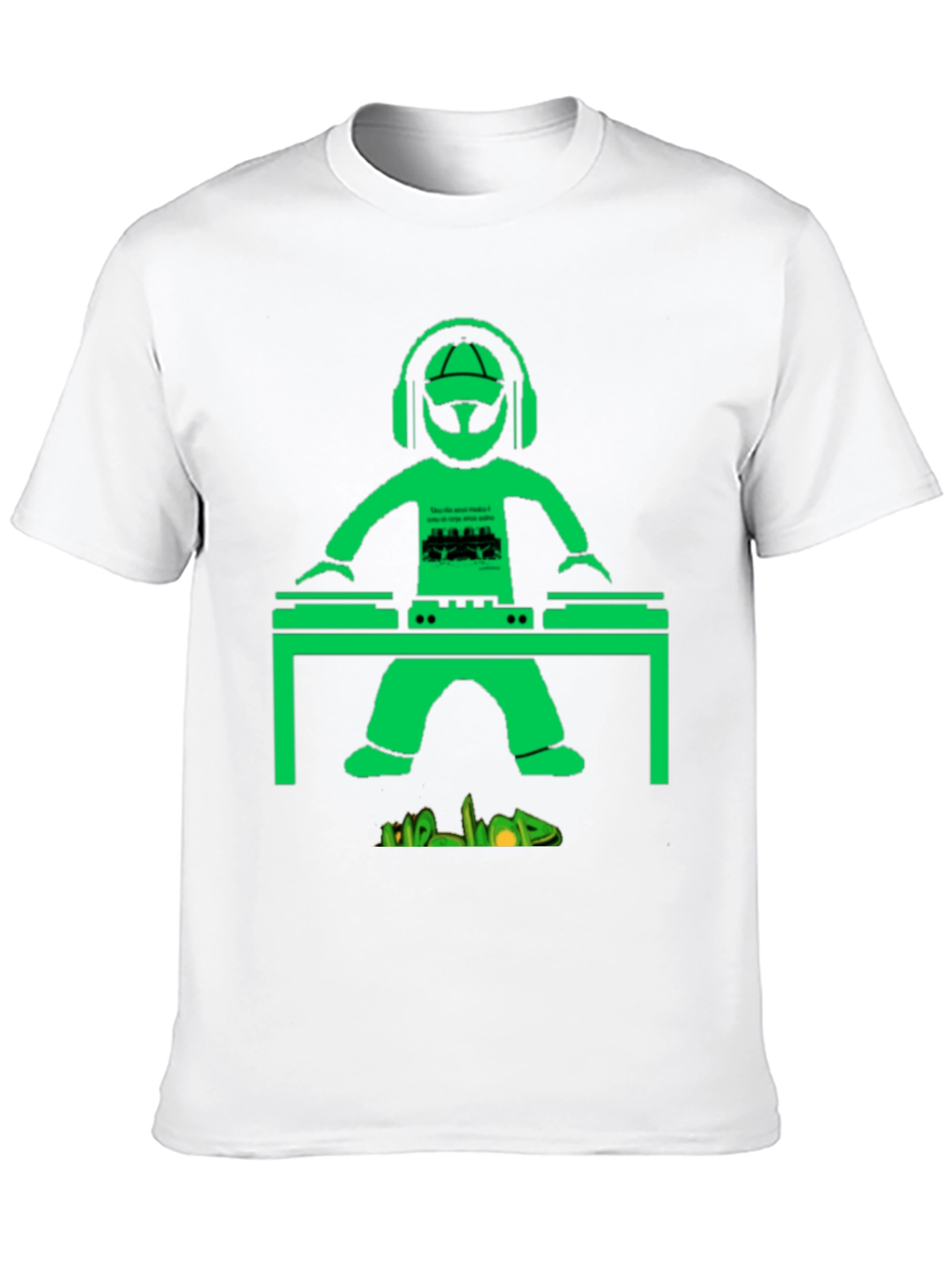 DJ Graphic T-Shirt - Green Graphic on Black