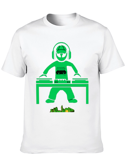 DJ Graphic T-Shirt - Green Graphic on Black