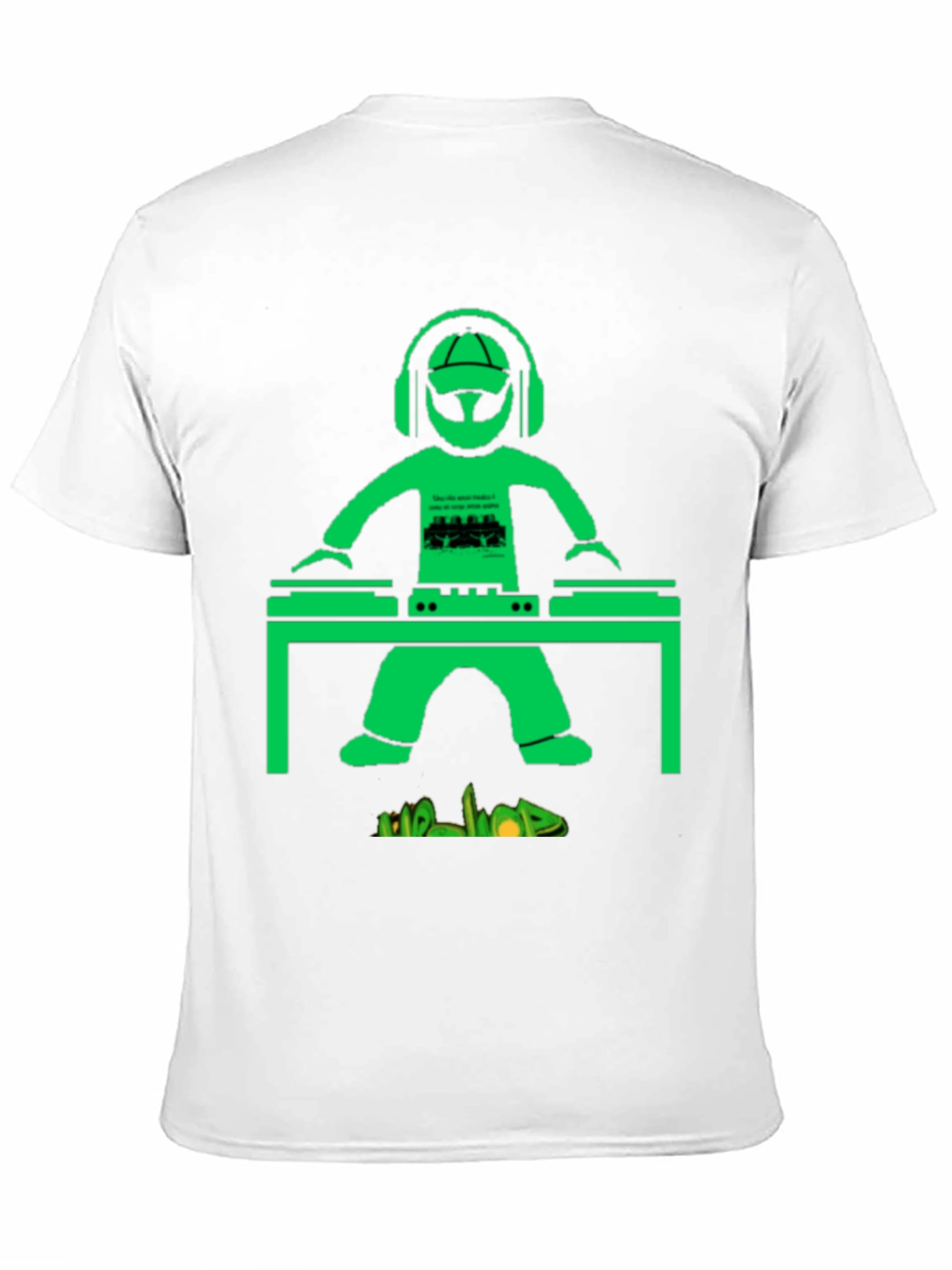 DJ Graphic T-Shirt - Green Graphic on Black