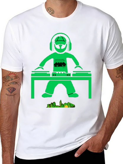 DJ Graphic T-Shirt - Green Graphic on Black