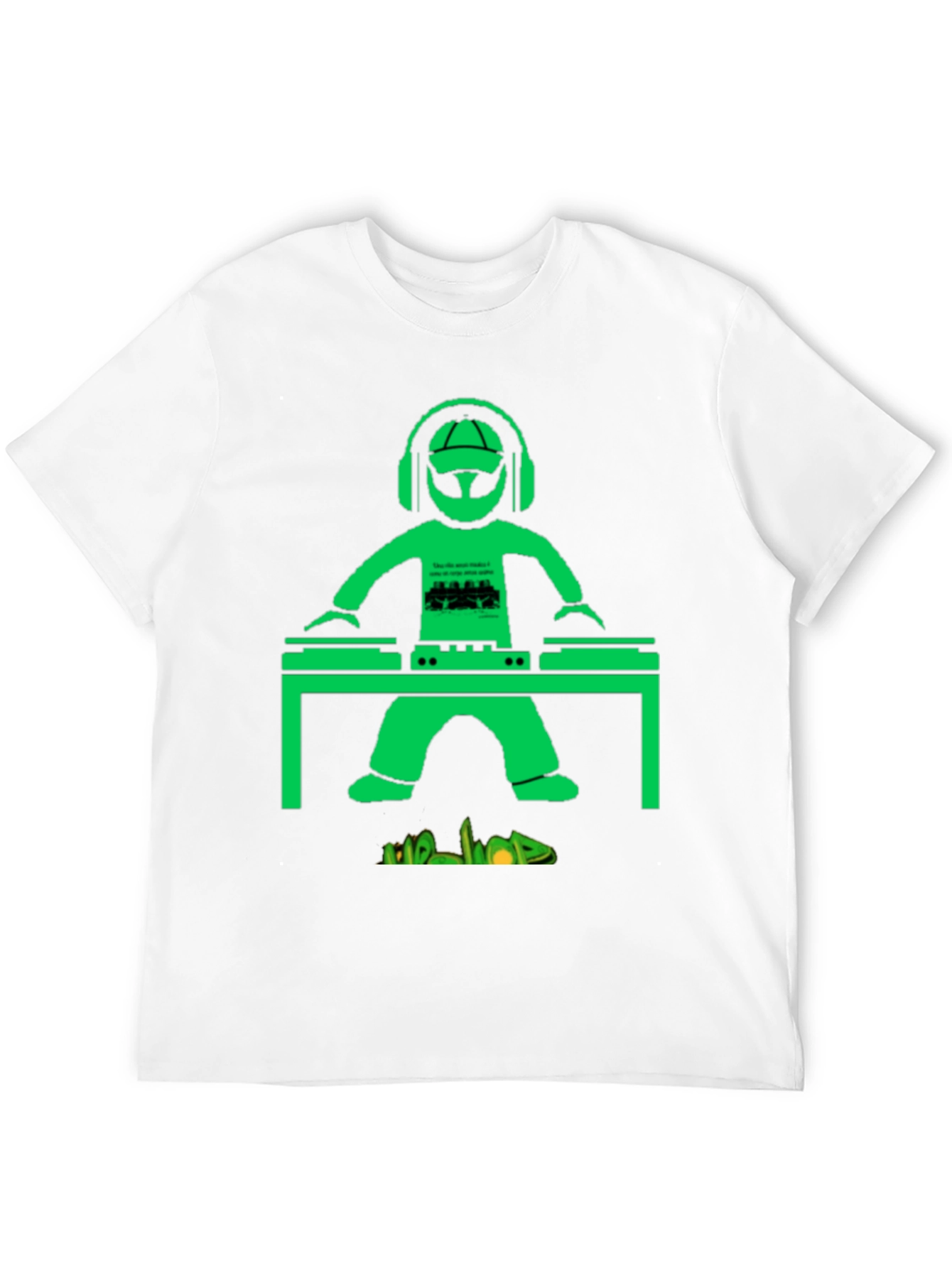 DJ Graphic T-Shirt - Green Graphic on Black