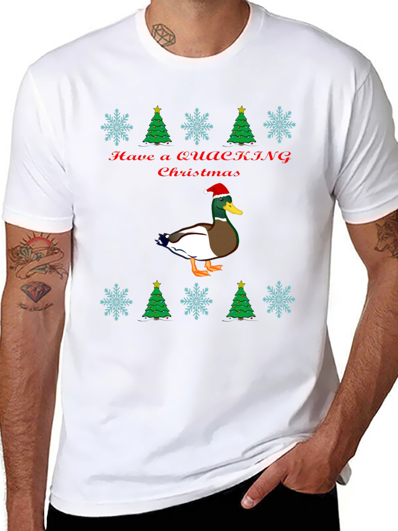 Quacking Christmas T-Shirt - Holiday Duck Tee