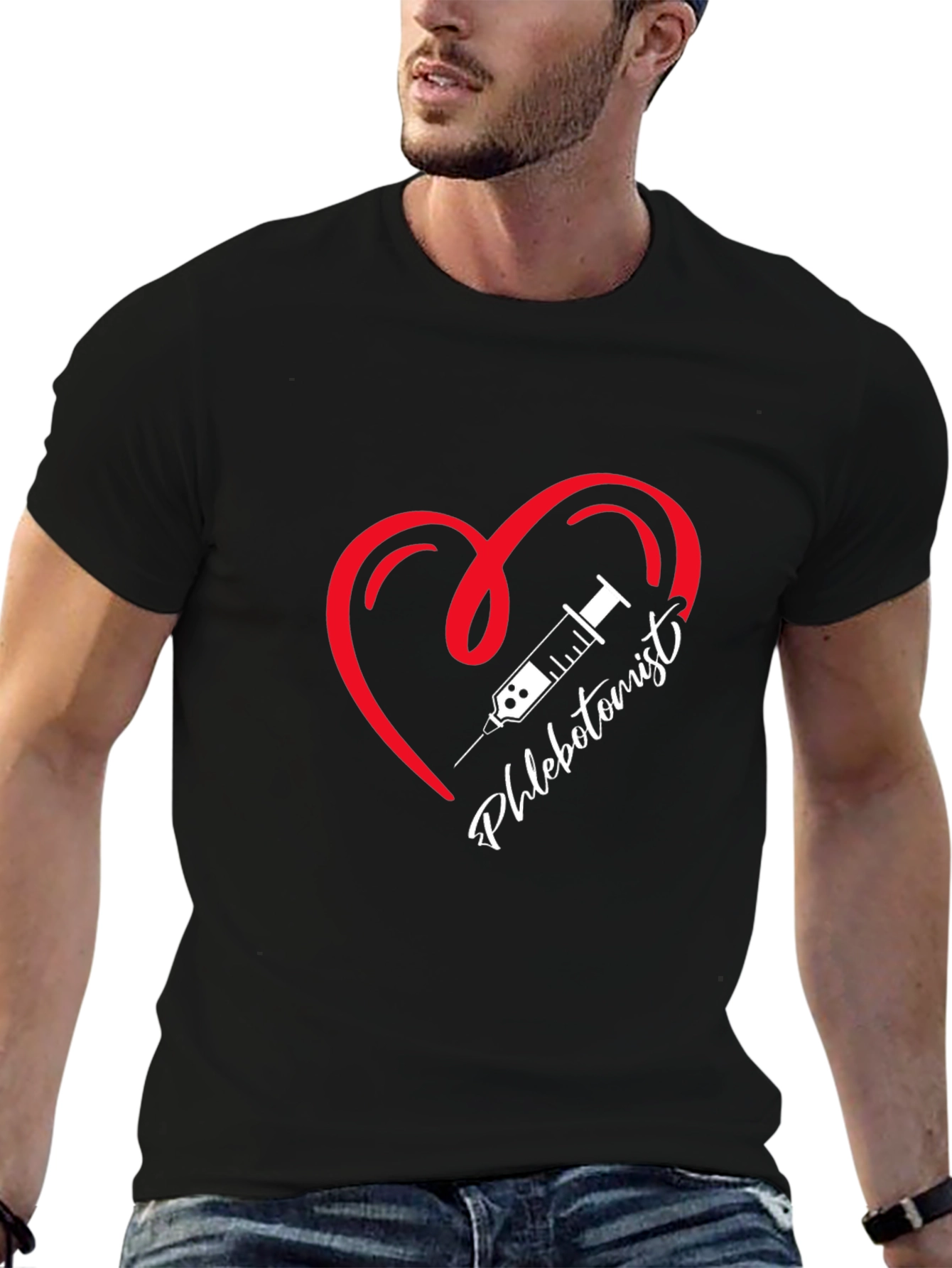 Phlebotomist Heart T-Shirt - Medical Professional Tee