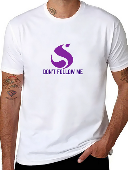 Dont Follow Me Purple Graphic Black T-Shirt