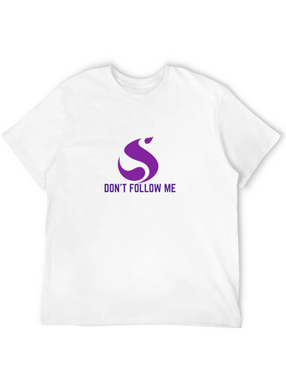 Dont Follow Me Purple Graphic Black T-Shirt
