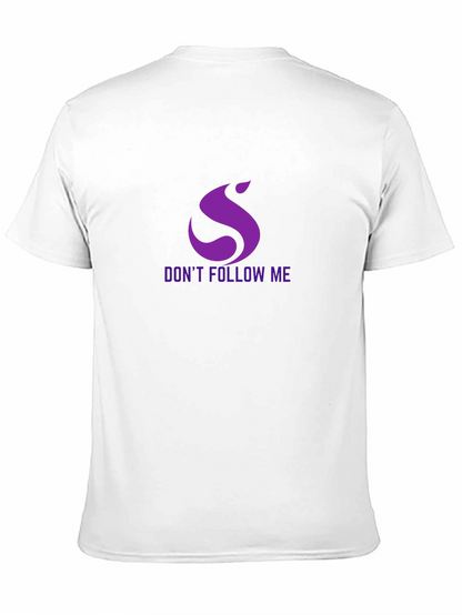 Dont Follow Me Purple Graphic Black T-Shirt
