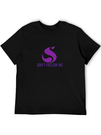 Dont Follow Me Purple Graphic Black T-Shirt