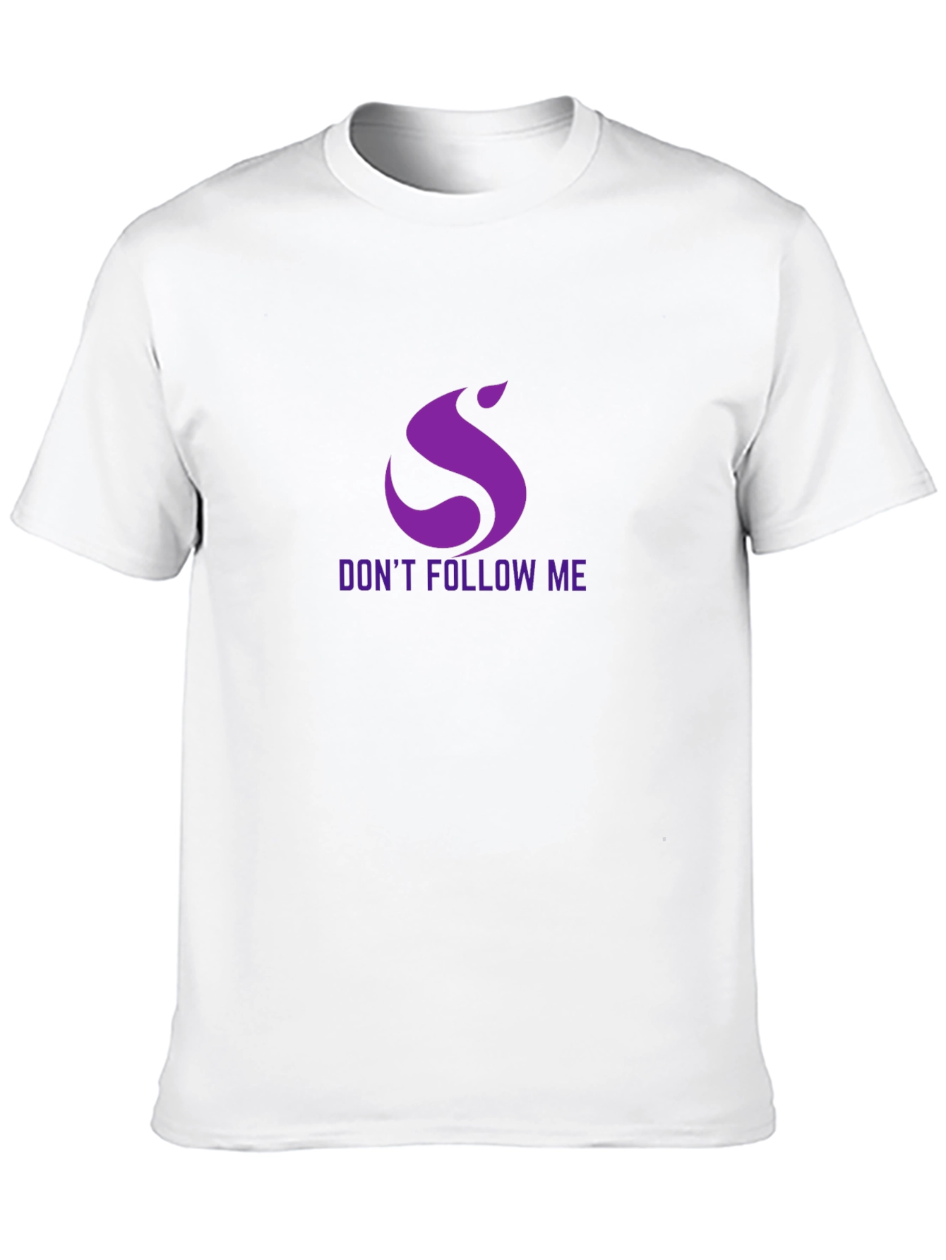 Dont Follow Me Purple Graphic Black T-Shirt