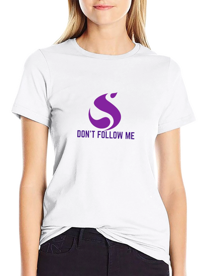 Dont Follow Me Purple Graphic Black T-Shirt