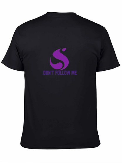 Dont Follow Me Purple Graphic Black T-Shirt