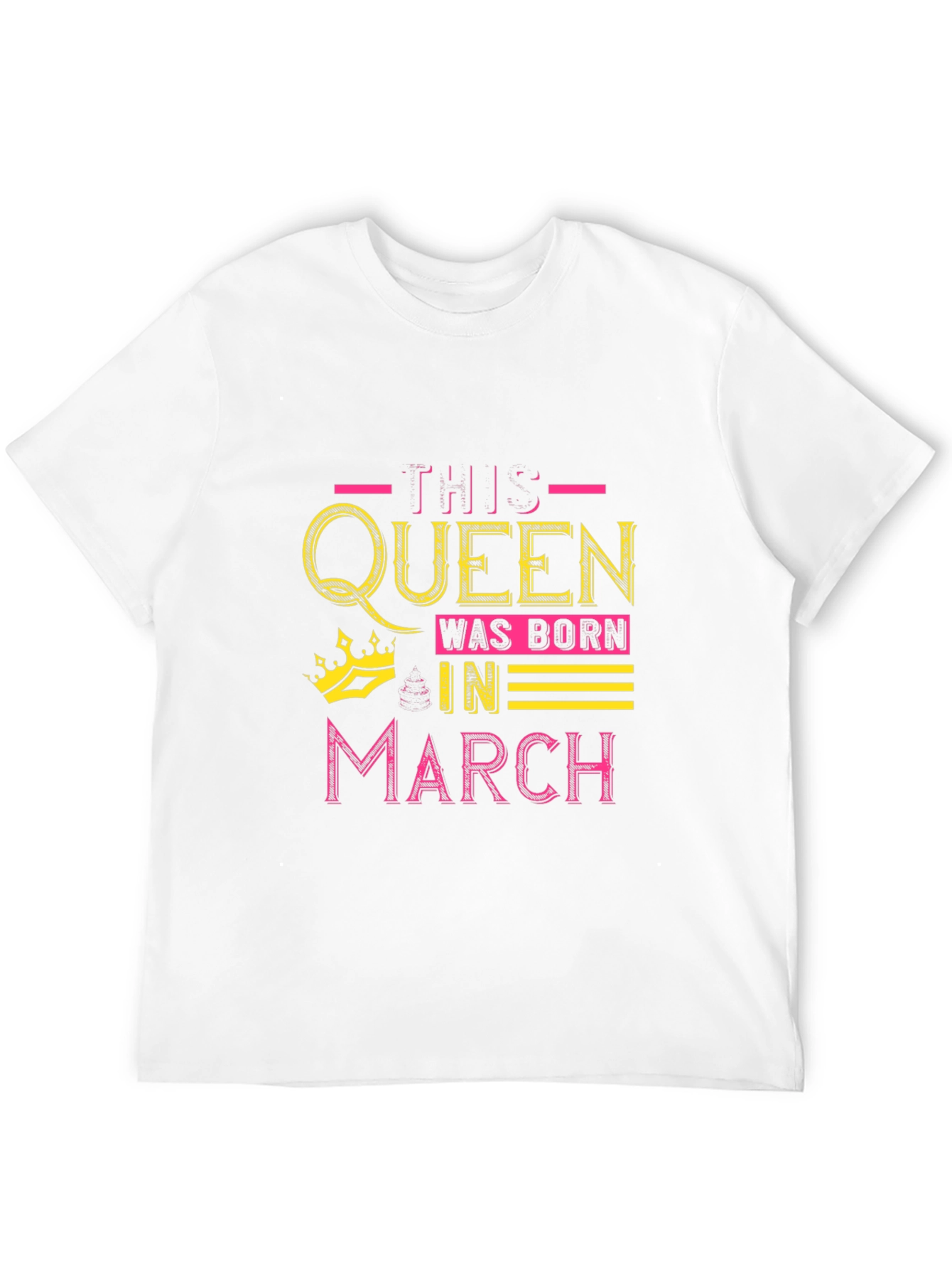 Queen Born in March Black Graphic T-Shirt