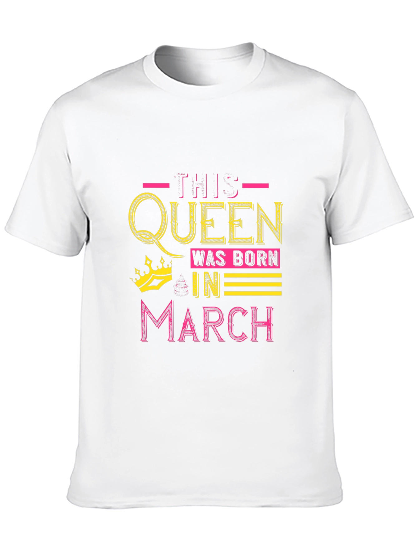 Queen Born in March Black Graphic T-Shirt