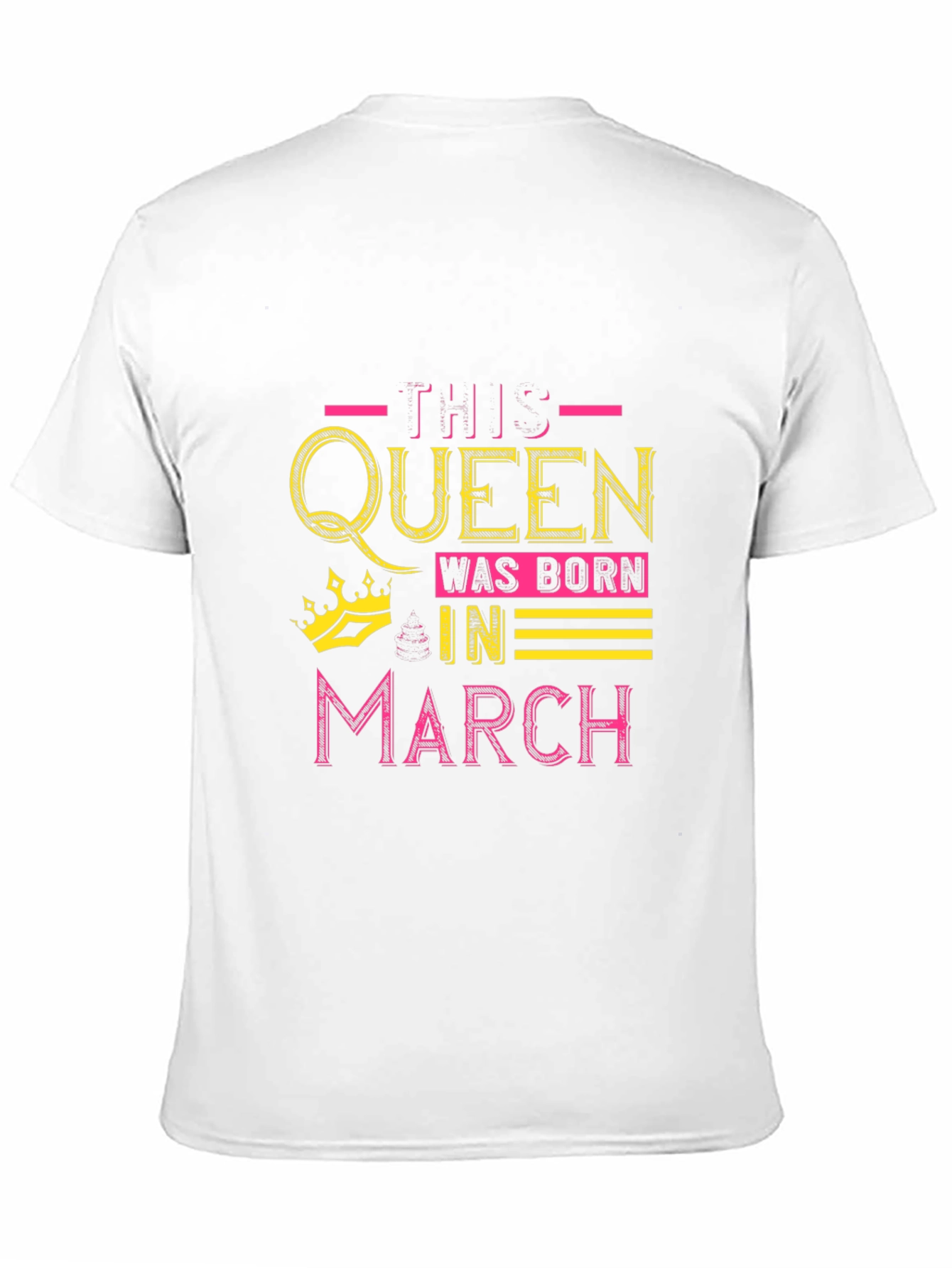 Queen Born in March Black Graphic T-Shirt