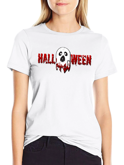 Halloween Ghost Graphic Tee - Spooky Season Shirt