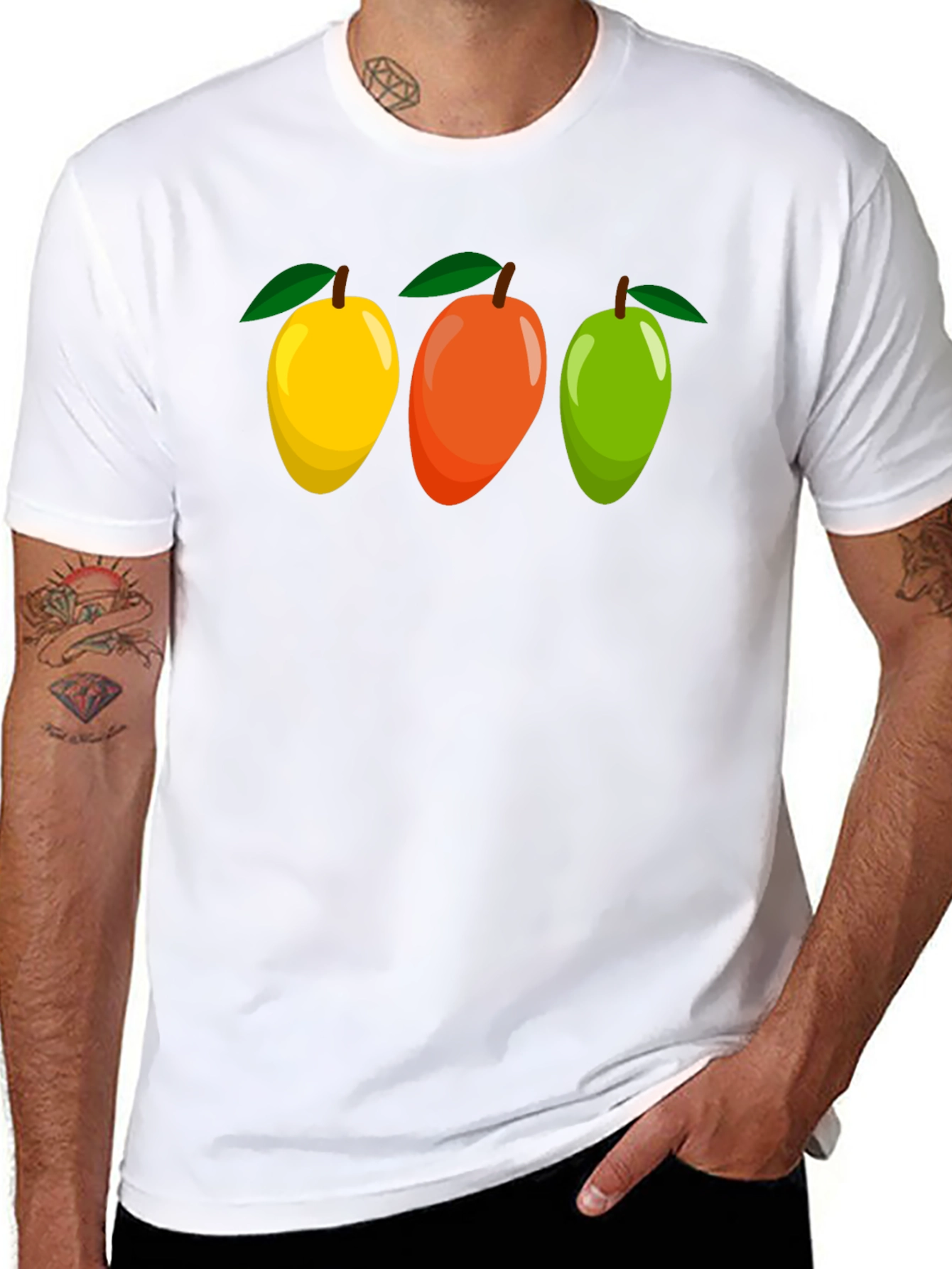 Mango Trio Graphic Tee - Fruit Lovers T-Shirt
