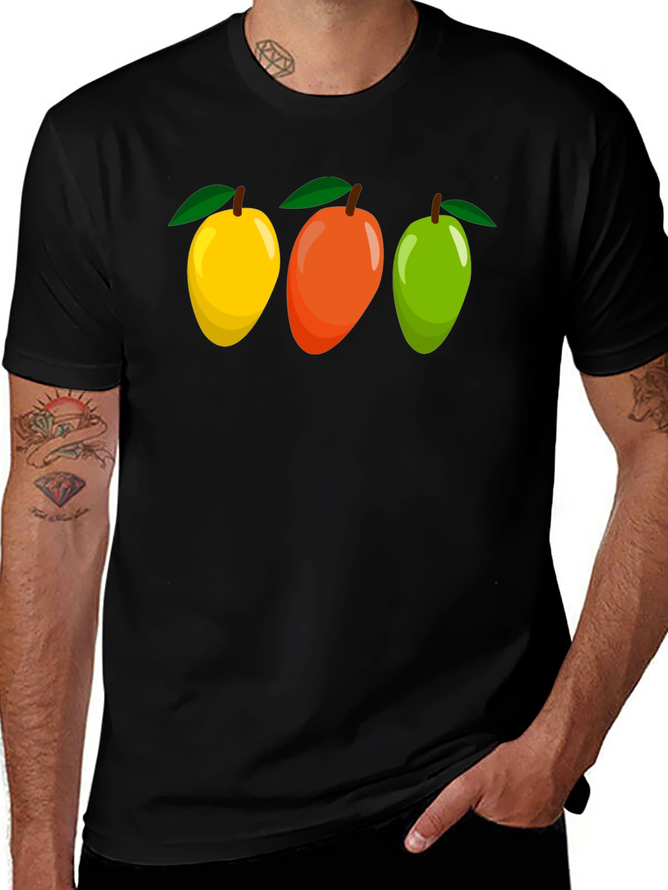 Mango Trio Graphic Tee - Fruit Lovers T-Shirt
