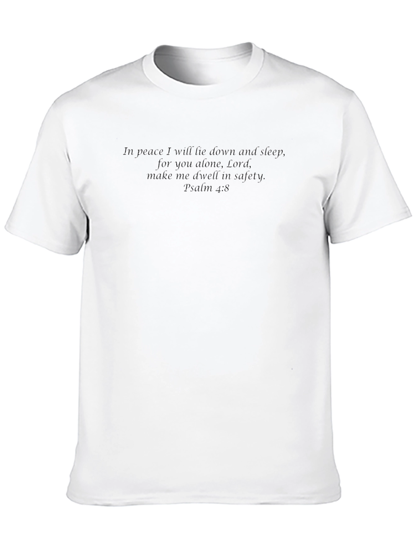 Psalm 4:8 Christian T-Shirt - Comfort & Faith