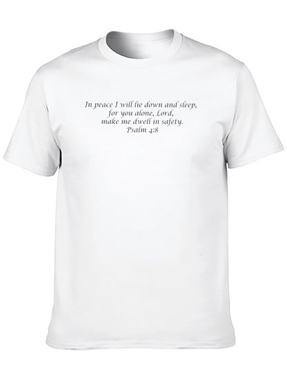 Psalm 4:8 Christian T-Shirt - Comfort & Faith