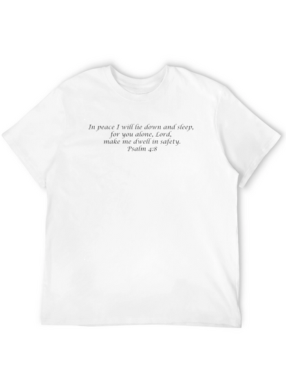 Psalm 4:8 Christian T-Shirt - Comfort & Faith
