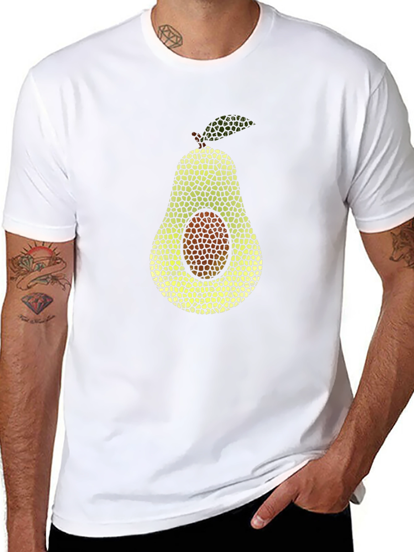Avocado Mosaic T-Shirt - Unique Graphic Tee