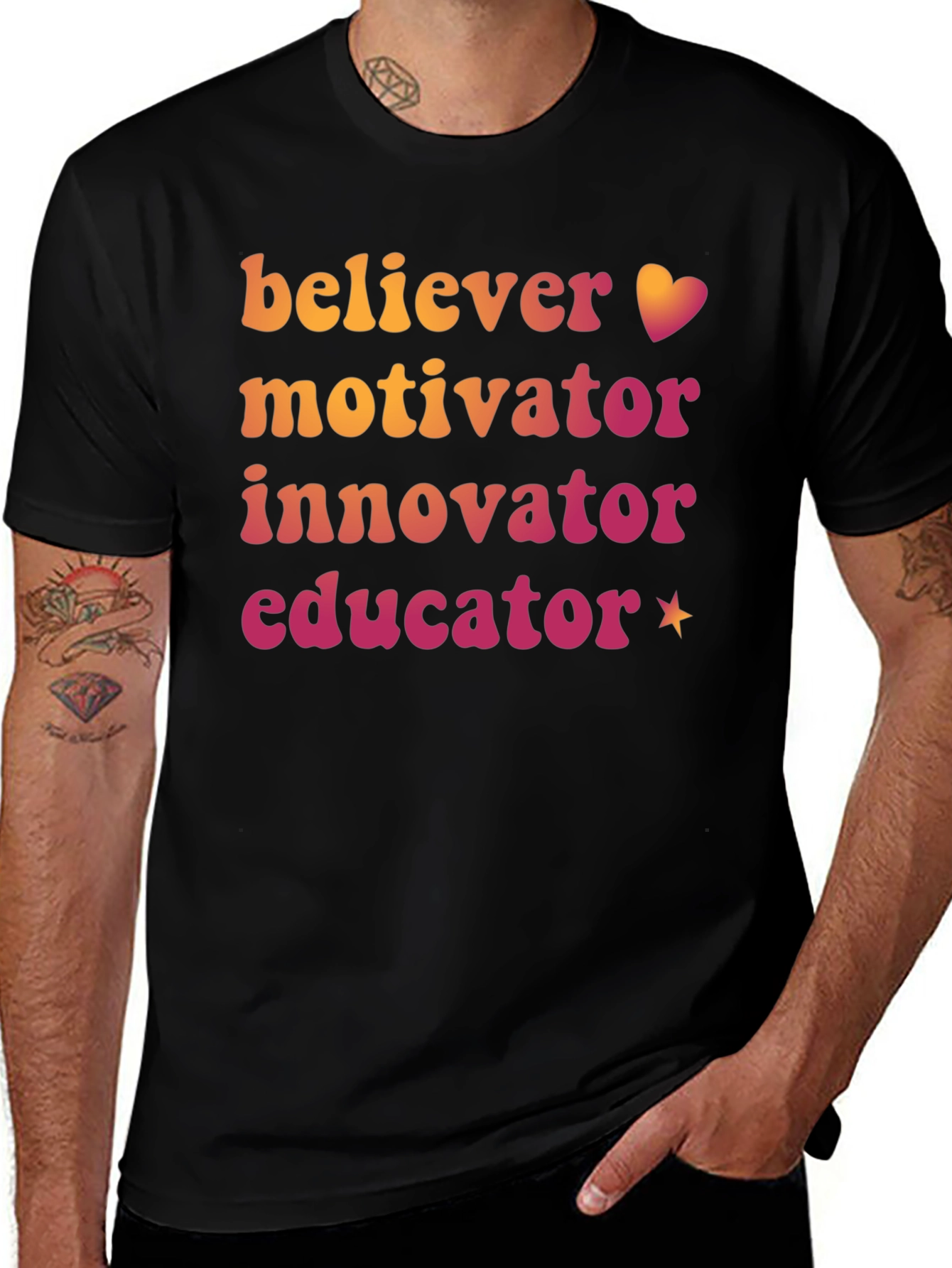 Believer Motivator Innovator Educator Graphic Tee