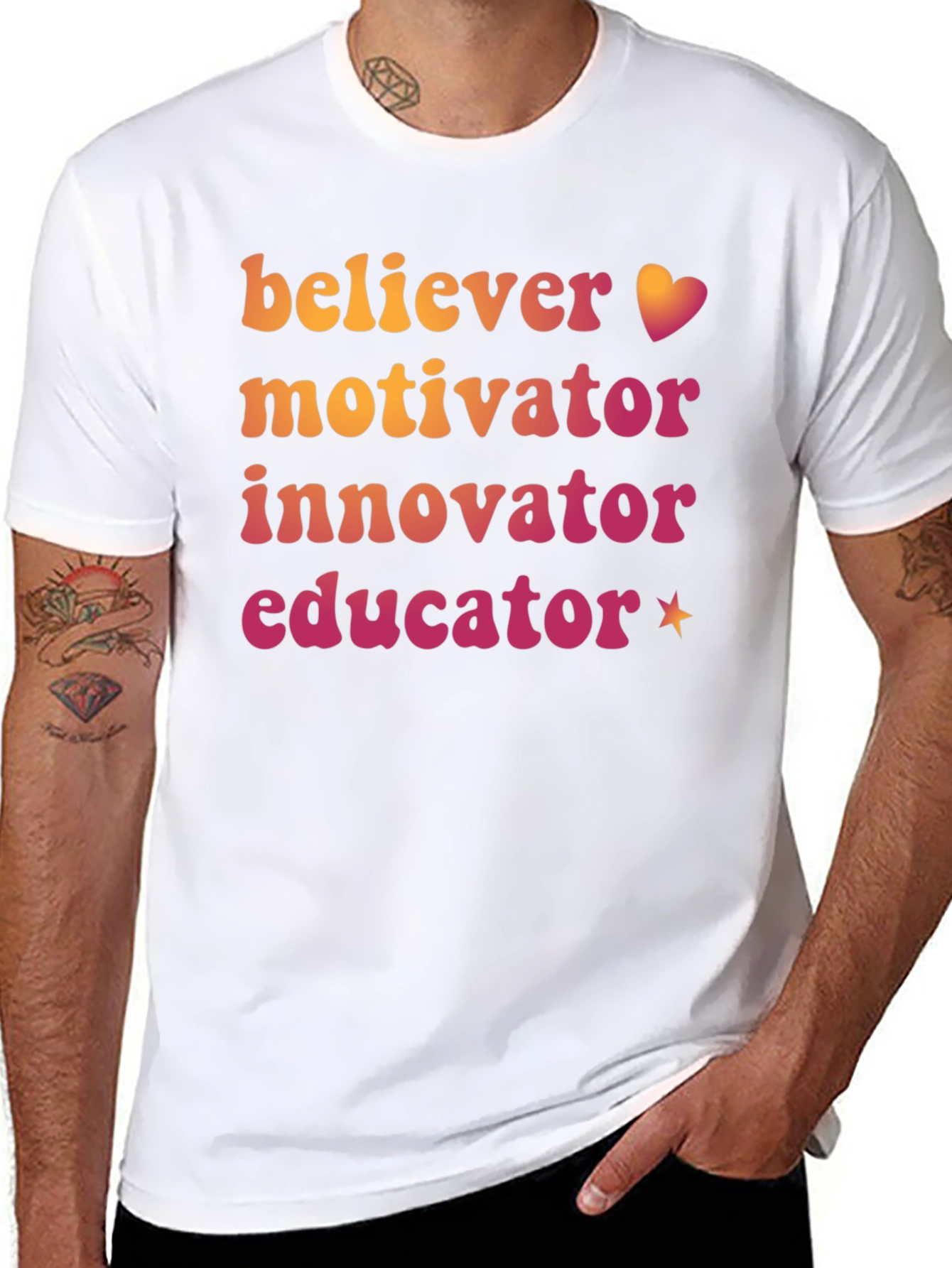 Believer Motivator Innovator Educator Graphic Tee