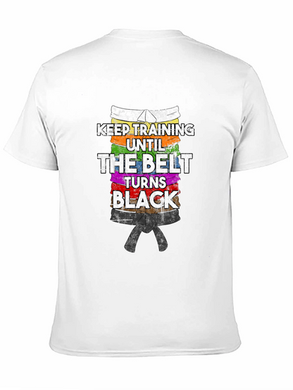 Keep Training Black Belt T-Shirt Martial Arts Karate