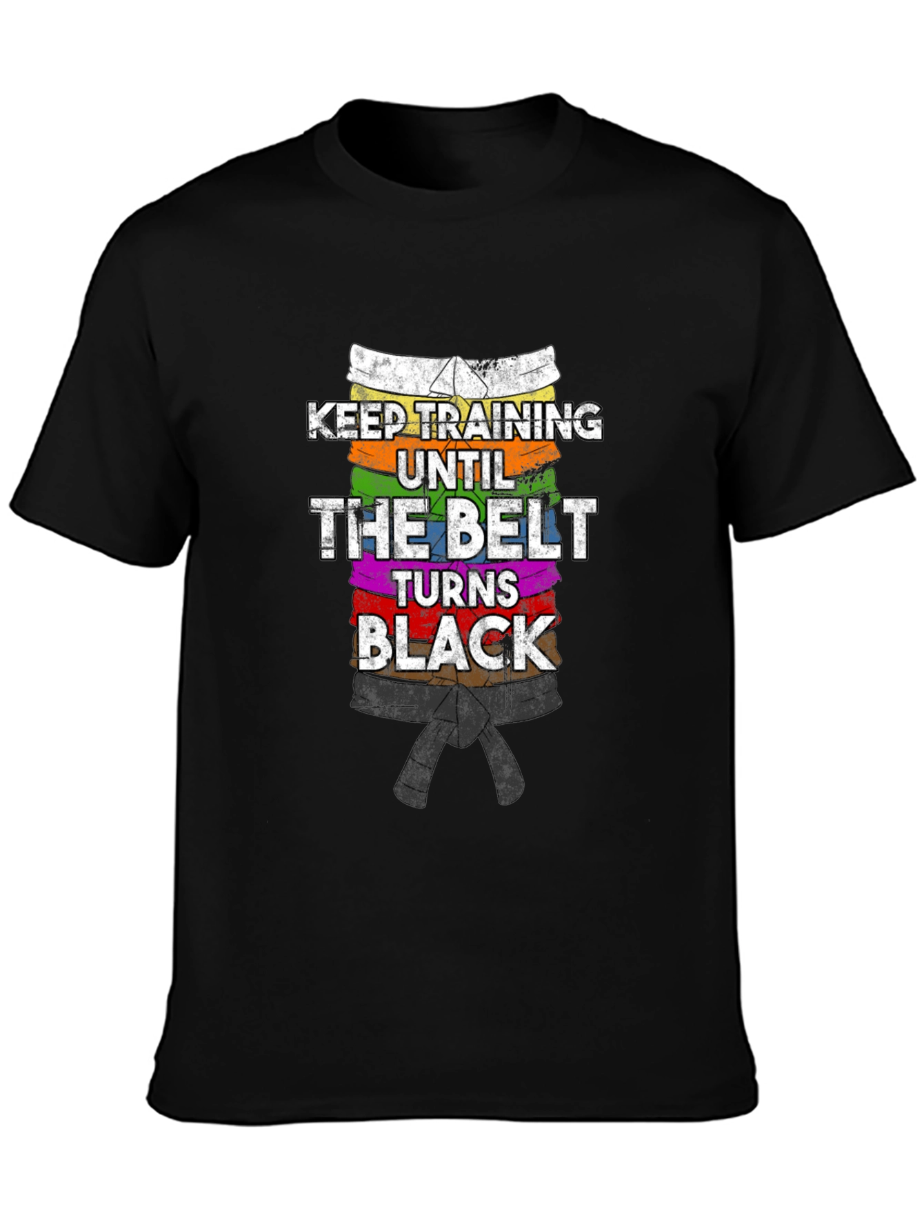 Keep Training Black Belt T-Shirt Martial Arts Karate
