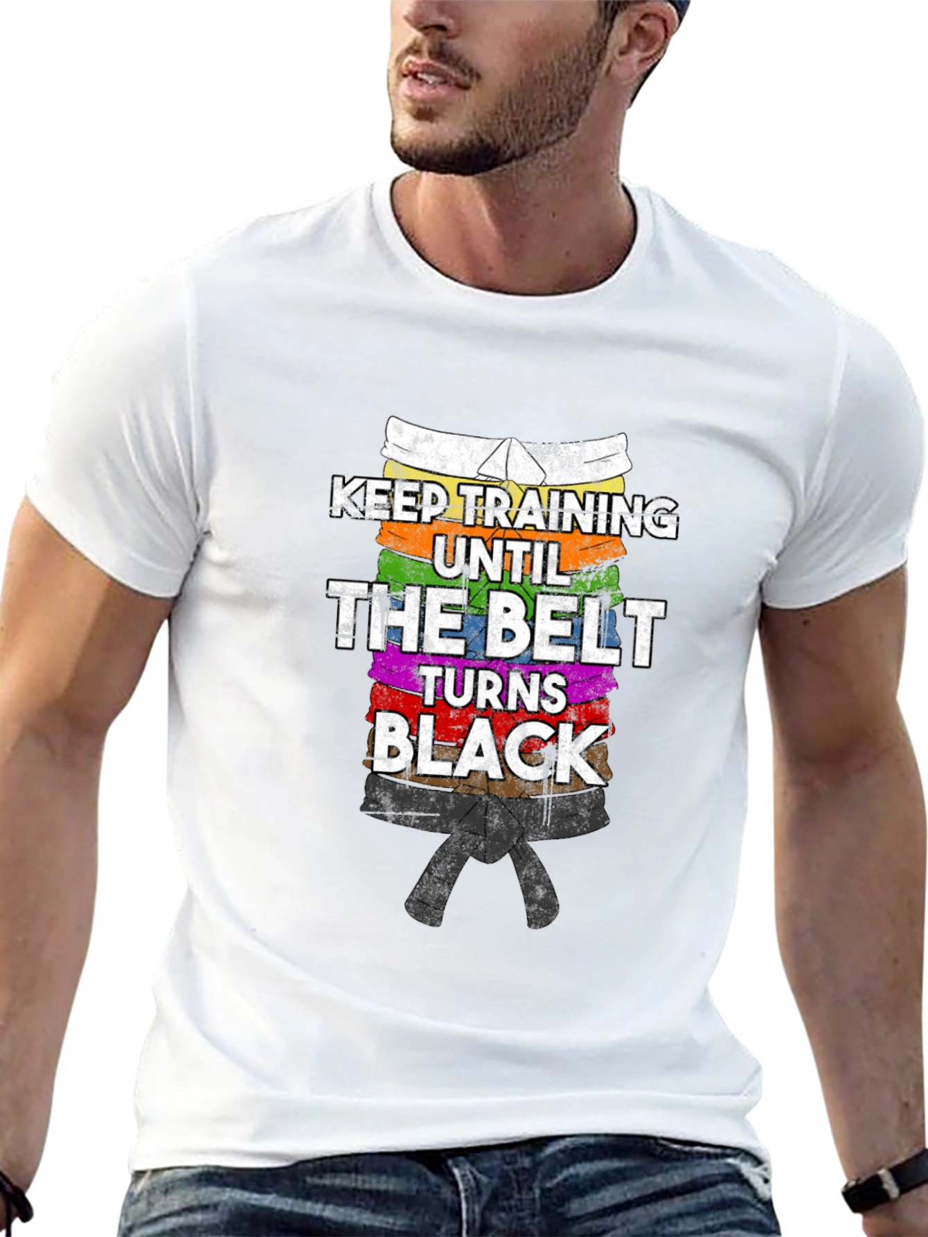 Keep Training Black Belt T-Shirt Martial Arts Karate
