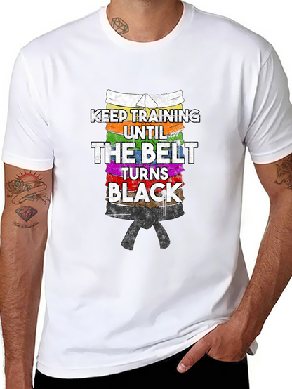 Keep Training Black Belt T-Shirt Martial Arts Karate