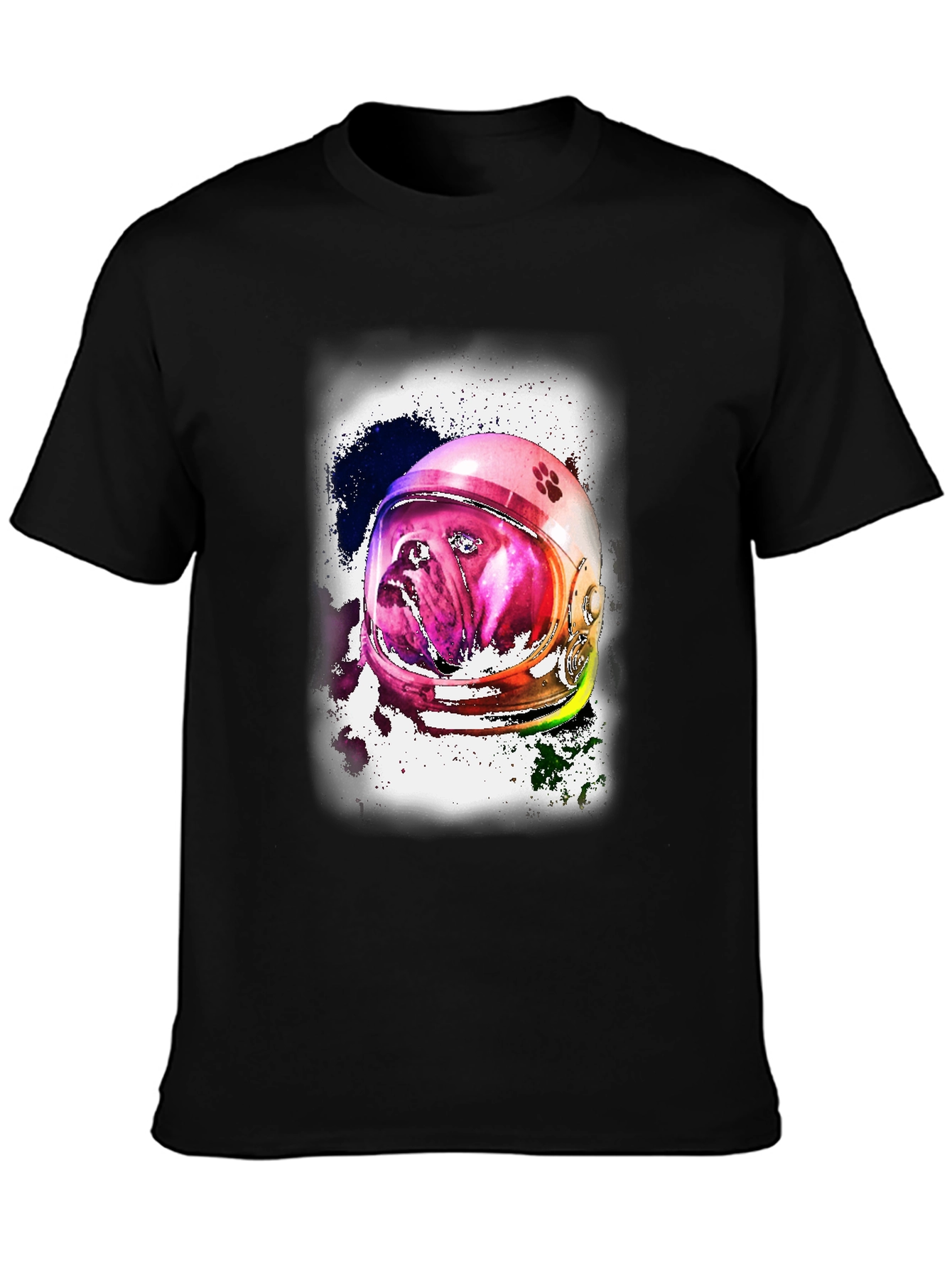 Astronaut Dog Graphic Tee - Unique Space Bulldog T-Shirt