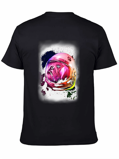 Astronaut Dog Graphic Tee - Unique Space Bulldog T-Shirt