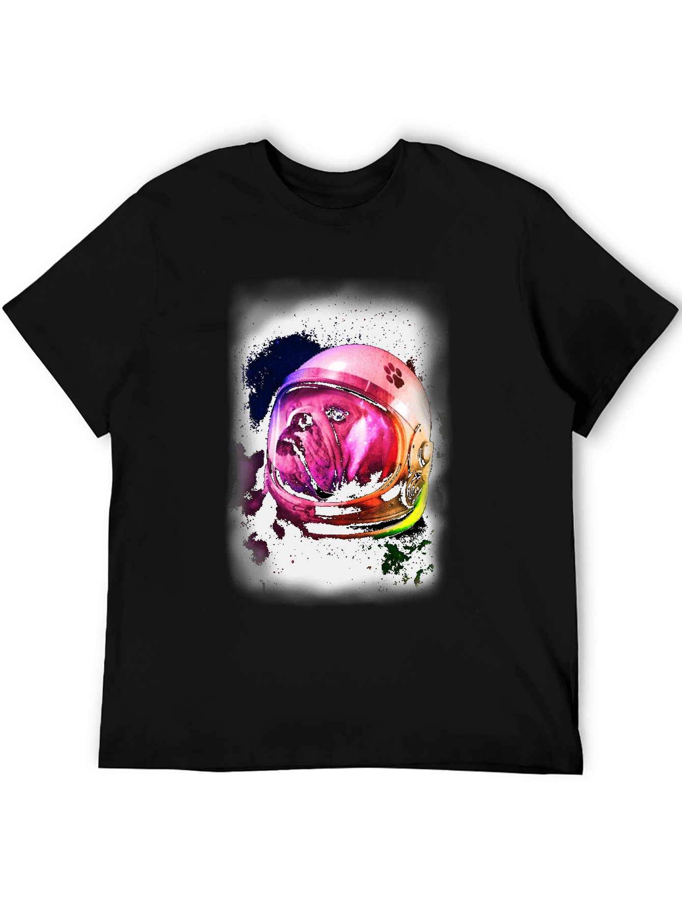 Astronaut Dog Graphic Tee - Unique Space Bulldog T-Shirt