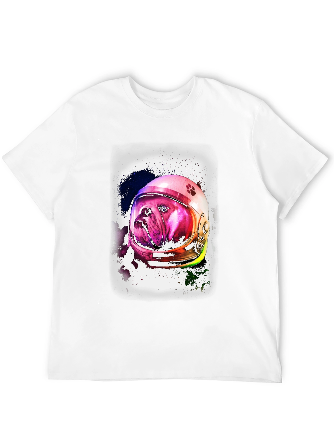 Astronaut Dog Graphic Tee - Unique Space Bulldog T-Shirt