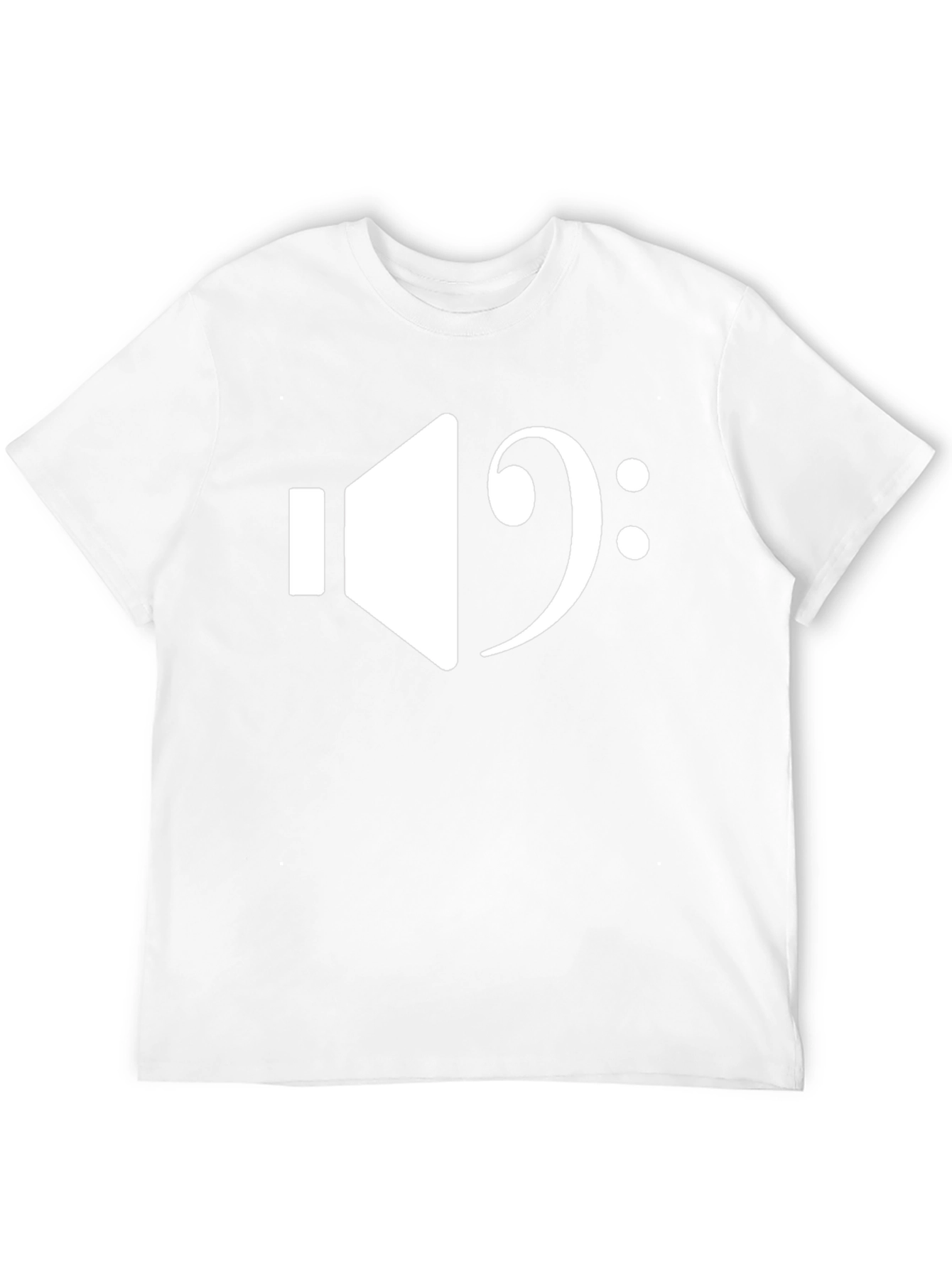 Music Lover T-Shirt: Bass Clef & Speaker Design