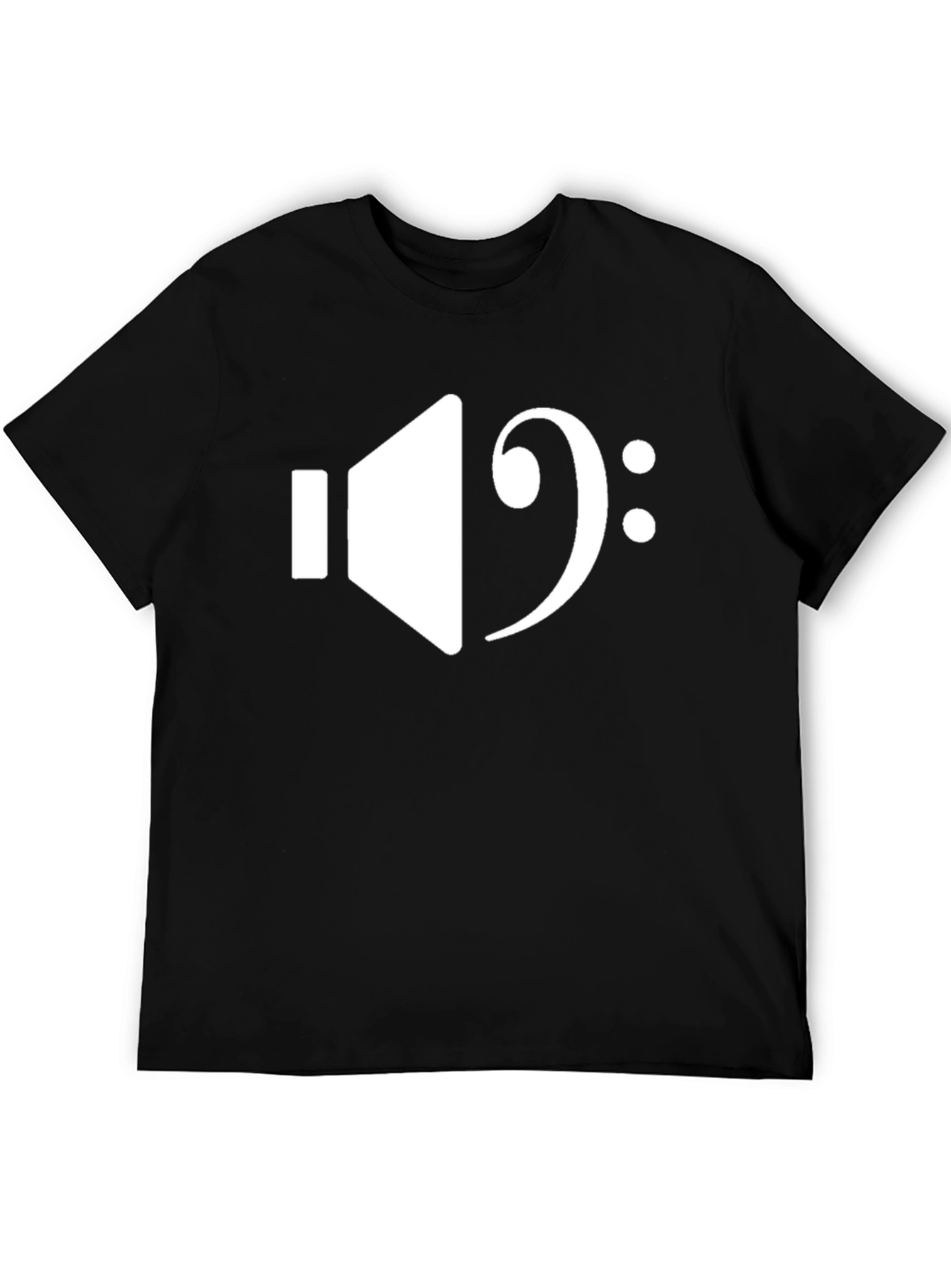 Music Lover T-Shirt: Bass Clef & Speaker Design